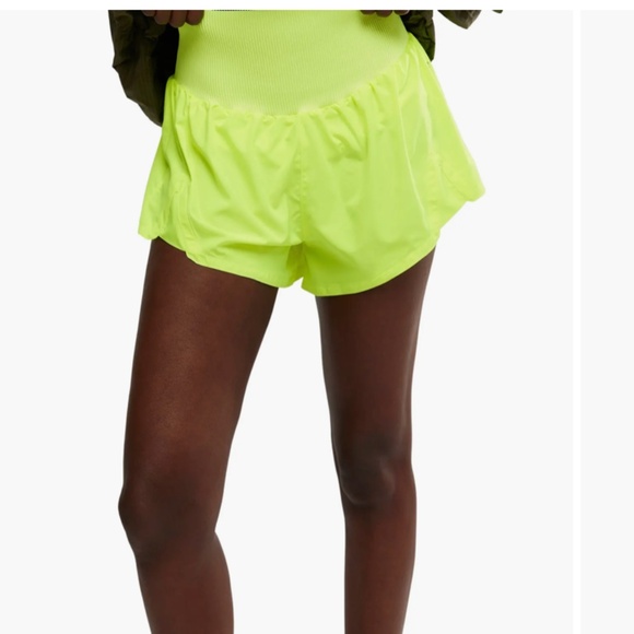 Free People FP movement XS neon yellow Carpe Diem shorts - Picture 2 of 6